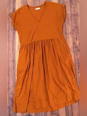Lou & Grey Rust Orange Midi Dress